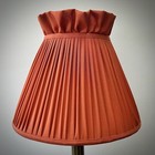 Burnt Orange Ruffled Top Fabric Lampshade Match Curtains Drapes Cushions Throws