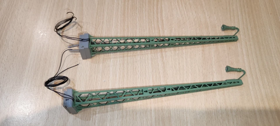 VIESSMANN 2 x 4116 + 2 x 4180 - LAMPIONE A TRALICCIO IN OTTONE + LAMPADA H0 - Immagine 2 di 4