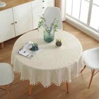 Round Table Cloth Linen Tablecloth Coffee Reception White Table Map Party Cover