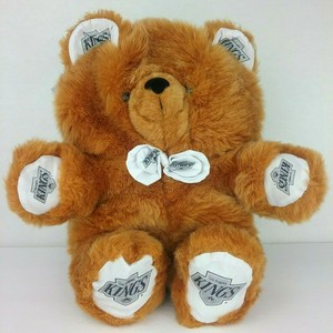 La Kings Nhl Hockey Pillow Pal Reversible Teddy Bear Hockey Puck