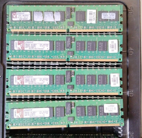 Kingston 4GB Kit KTH-MLG4/2G 4 x 1GB PC2-3200 DDR2-400MHz ECC Reg CL3 184 PIN - Bild 1 von 6