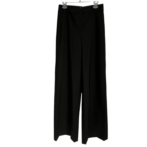 J Crew Womens 8T Wide Leg Trousers Black Tall Pants Career Party Cocktail AC341 - Picture 2 of 12
