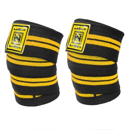 Enveloppements de genou haltérophilie soutien du genou powerlifting sangles de genou coussinets de bandage - Photo 10/19