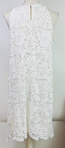 Alfani Midi Bright White Lace Sleeveless Lined Dress Womens Size 14 - Picture 3 of 8