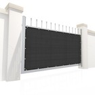 Gate Privacy Screen Gate Cover Door Barrier Gate Screen with handle cut - Black