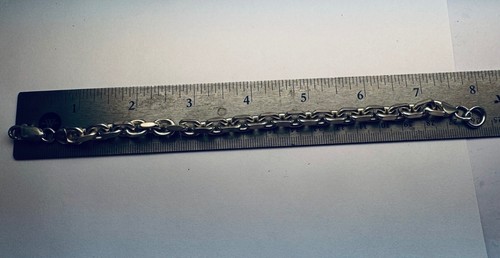 Brazalete de cadena marina ancla plata esterlina 925 vintage de Italia 32,9 g - Imagen 12 de 16