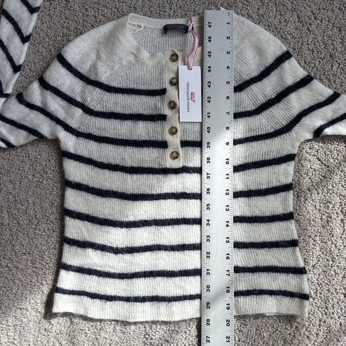 Vineyard Vines Striped Henley Sweater Ribbed Youth XS 6-7 Merino Alpaca New $148 - Picture 8 of 9