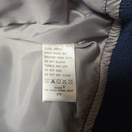 New York Yankees MLB Kunstlederjacke Jugend mittelblau durchgehender Reißverschluss Neu mit Etikett LESEN - Bild 5 von 11