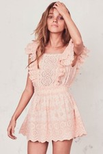LoveShackFancy Dora Dress XS Pink Parfait New W/ Tags $375 Eyelet Floral