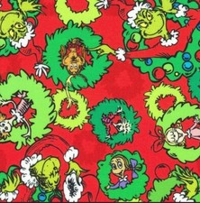 New Dr.Suess, How The Grinch Stole Christmas Fabric 1 yd BTY So Cute Fast Ship