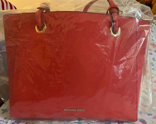 Michael Kors Walsh Medium Saffiano Leather Tote Bag, Mandarin/Red, NWT! - Picture 2 of 7