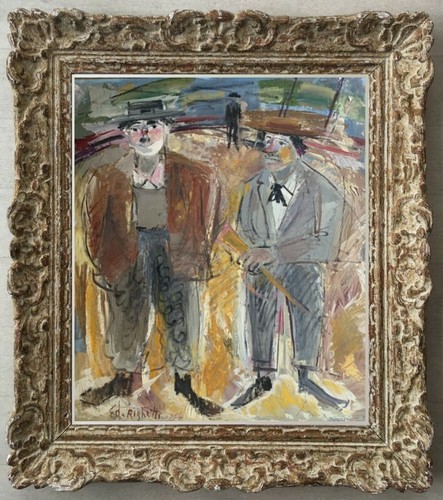 EDOUARD RIGHETTI (1924-2001) HST SUPERBE PEINTURE GRANDE SCENE DE CIRQUE (46)
