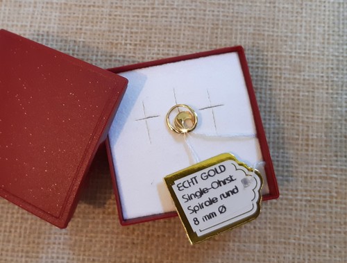 ECHT GOLD *** Single-Ohrstecker Spirale rund 8 mm Ø - Bild 7 von 8