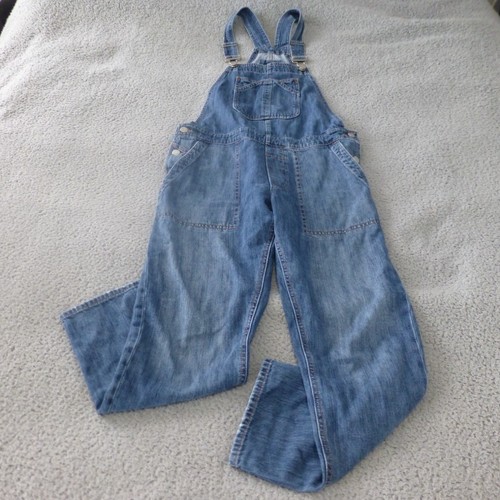 Gap Latzhose Damen Small Denim Bib Medium Wash Taschen Slouchy Y2K blau