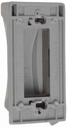 Outdoor Electrical Outlet Metal Cover Weatherproof Grey Plate Flip Lid Lockable - Picture 4 of 6