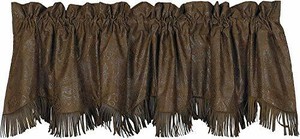 Leather Western Valance Faux Tooled Rustic 84 X 18 Curtains Drapes Rustic New 890830113083 Ebay