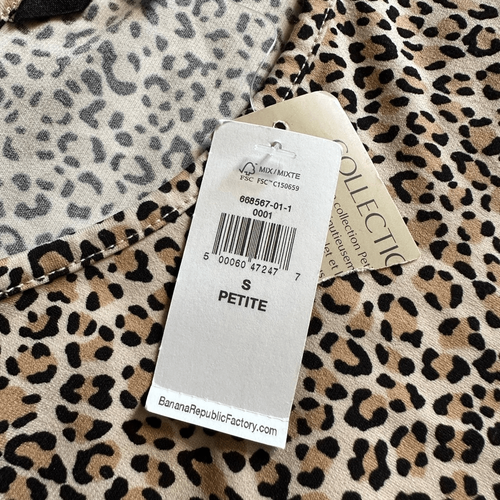 Banana Republic Dress New Animal Print Womens Size Small Petite - Picture 5 of 7