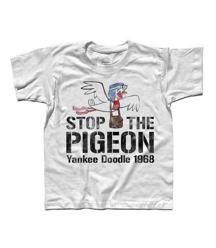 Yankee Doodle T-Shirt For Kids Stop The Pigeon Dick Dastardly Muttley Race Cars - Picture 3 of 3