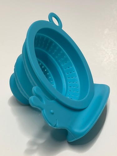 Silikon Blau Türkis Escargot Schnecke Tragbar Zusammenklappbar Teesieb Teeei - Bild 4 von 4
