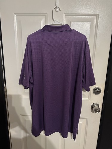 Camisa polo de golf Peter Millar para hombre con gráficos de puntos morados con estampado por todas partes talla XL - Imagen 2 de 4