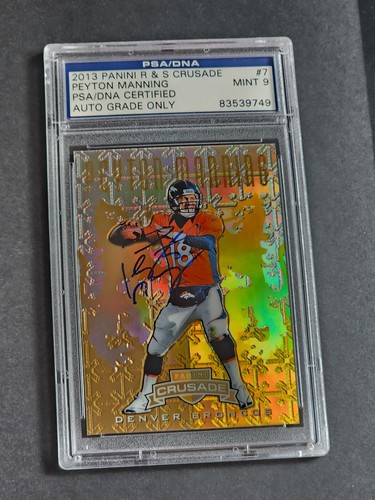 Peyton Manning 2013 Panini Rookies & Stars Crusade GOLD AUTO #7 1/25 PSA MINT 9 - Picture 3 of 8