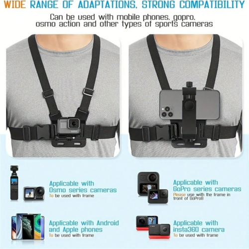 Chest Mount Harness Strap Phone Holder Action Camera POV for Mobile Phone EM - Picture 6 of 11