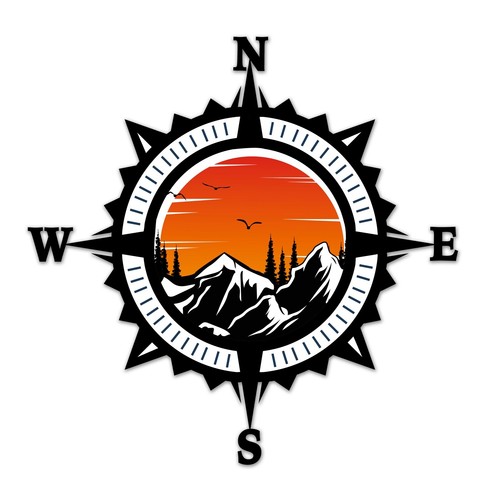 COMPASS TREES LAKE Vinyl Decal - Sticker for SUV Car Truck Bumper Wall Window - Picture 5 of 5