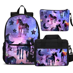 Purple Unicorn Galaxy Book Bag Lunch Tote Messenger Pen Holder Image Is Loading Purple Unicorn Galaxy Book Bag Lunch Tote Messenger