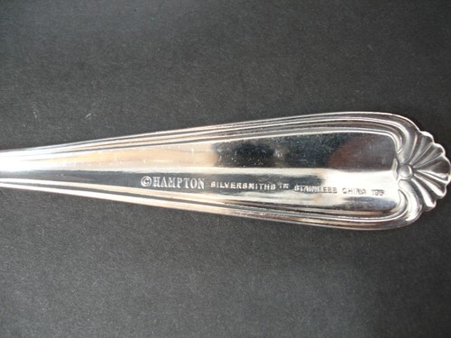 Hampton Silversmiths Acero Inoxidable China 196 Punto de Ventilador 2 Cucharas Soperas Ovaladas Brillante - Imagen 6 de 7