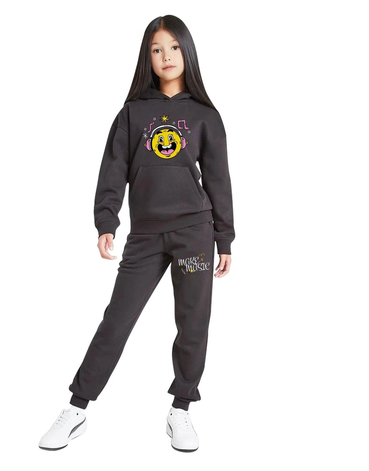 Women & Girls Casual Tracksuit Set Pullover Hoodie or Matching Joggers Kids wear
