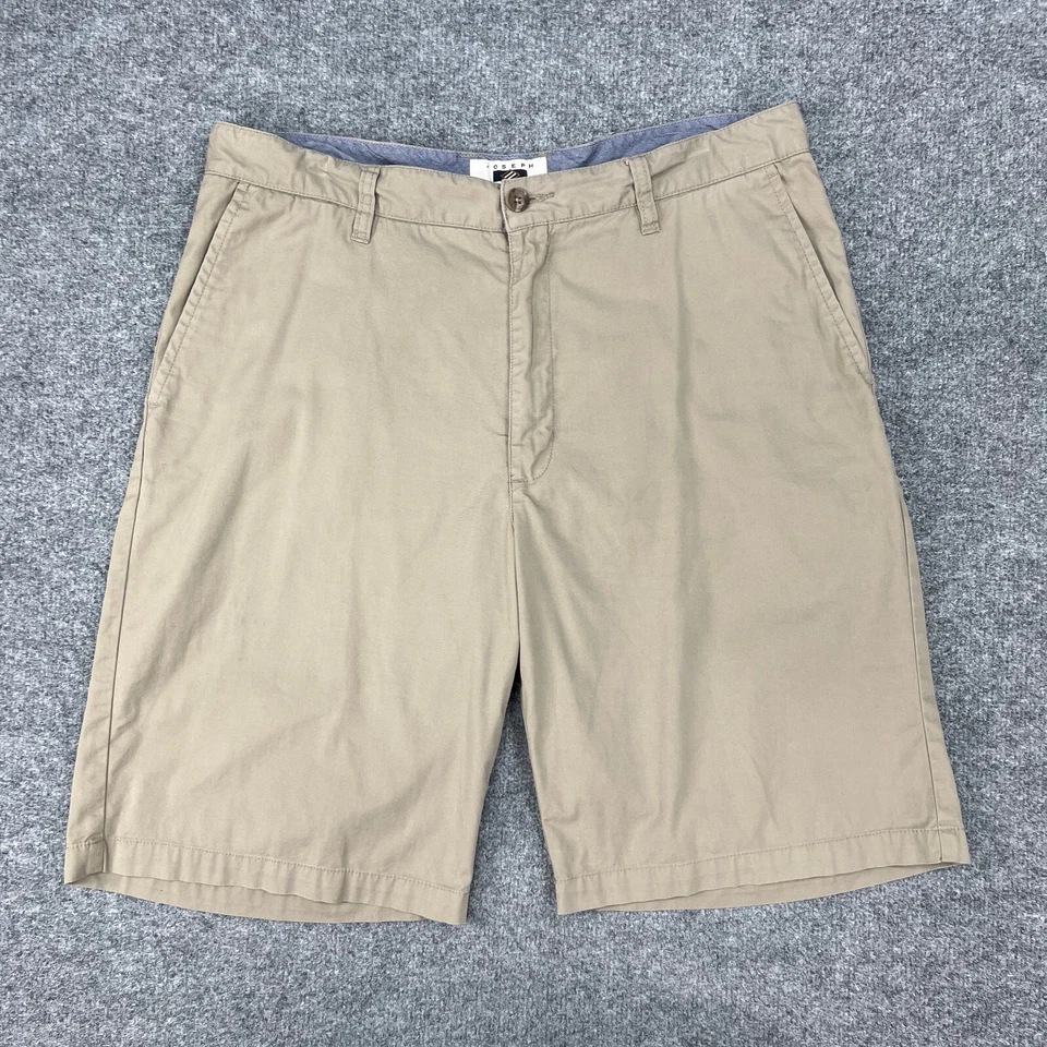 Joseph Abboud Shorts Mens 36 Beige Cotton Flat Front Mid Rise Golf Chino Walking - Image 2 of 4