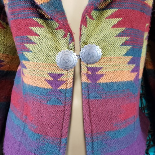 COLDWATER CREEK AZTEC BLAZER JACKET WOMENS 6 PETITE CONCHO WESTERN COWBOY CHIC - Picture 3 of 15