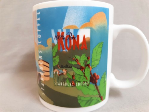 Starbucks 2001 100% Pure Kona Coffee Mug 14 oz - Rare - Imagen 5 de 9