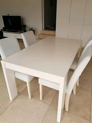 Dining Table 4 White Leather Chairs Dining Tables Gumtree