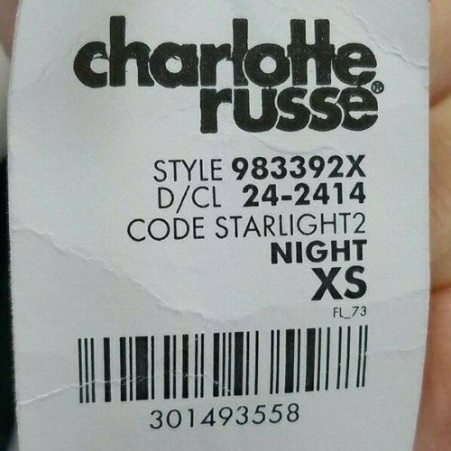 Abito Charlotte Russe nuovo con etichette - taglia XS - a righe bianche e nere - incrociato sul retro - Foto 8 di 8