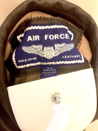 AIR FORCE AIRBORNE Leathers Dark Brown Leather Bomber Flight Jacket Mens M USA - Picture 7 of 7