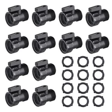 12 Pcs 3/4 Inch Plastic Garden Hose Shut Off Valve Thread Connector Coupling