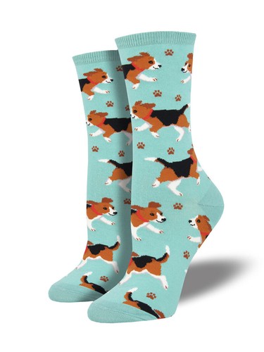 Socksmith Ladies Socks – Puppy Prints Sky Blue AU Size 5-10.5 Cute Dogs WNC1769 - Bild 1 von 4