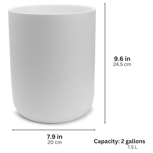 Modern 2 Gallon Trash Can with Protective Pads - Under Desk & Bathroom Use - Picture 7 of 9