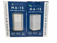 Medify Air MA-15 Air Purifier - 660 sq ft Coverage - Air Purifier Silver, 2 PACK