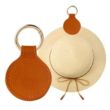 Brown Magnetic Hat Clip Leather Duckbill Hat Clip for Towel Women Baseball Hats