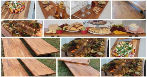 Lg Grazing Board Cheese Platter Charcuterie Board 2 Tier One with Legs Flat Pack - Picture 13 of 13