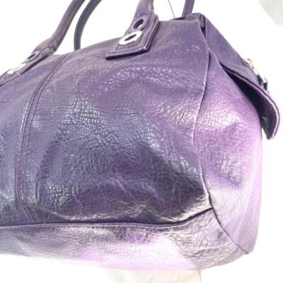 Diesel Women Shoulder Bag Purple Turnlock Leather Luxury