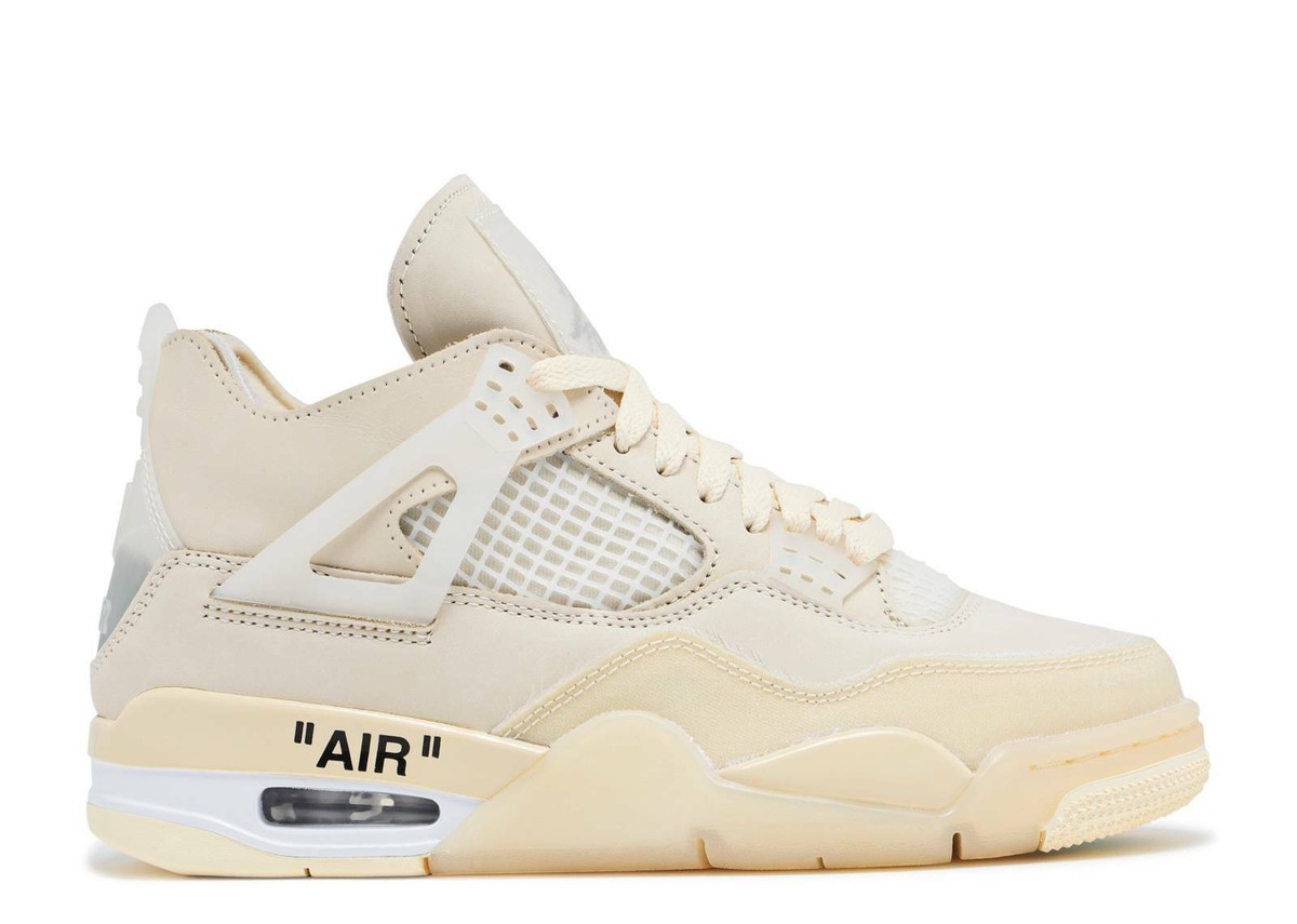 Off-White × Nike Women's Air Jordan 4 SP Off White X Women's Nike Air Jordan Retro IV 4 SP Sail