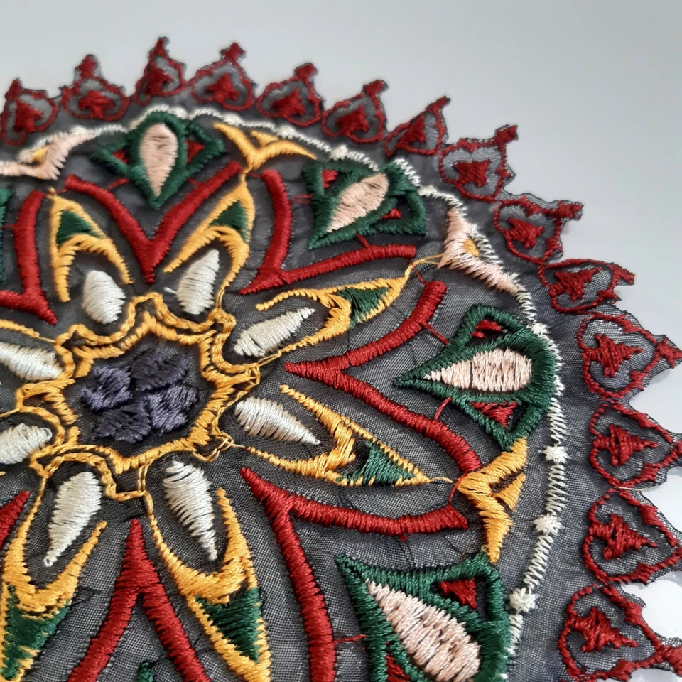 Mandala Ornament Circle Large Handmade Embroidered Patch from Ukraine - Image 4 of 4