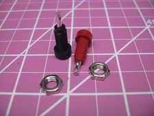 Johnson Cinch - Pin Tip Jack - Surface Mount - .080"/2mm - 1 Pair Red/Black