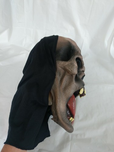 Adult Scary Dead Hooded Monster Ghoul with long Tongue Mask Costume - Picture 7 of 8