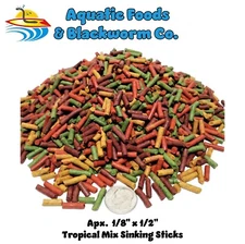 Tropical Mix Sinking Sticks, for Discus, Cichlids, Shrimp, All Tropical Fish