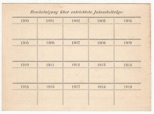 Mitglieds-Karte des conservativen Vereins des XX. Reichstagswahlkreis  ( 70773 - Bild 2 von 2