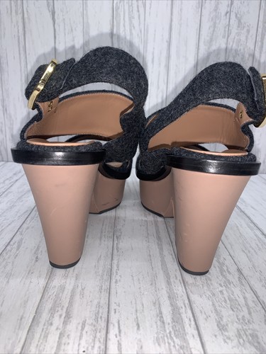 Womens Size 8 Marni Wedge Heels Grey Jeweled - Picture 4 of 8